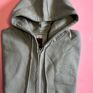 Mint Green Teddy Zip Hoodie