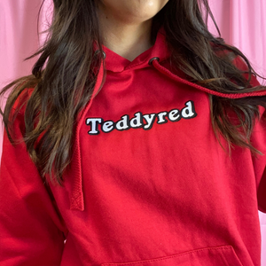 Red Icons Embroidered Hoodie
