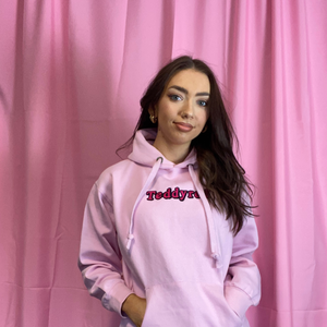 Baby Pink Icons embroidered hoodie
