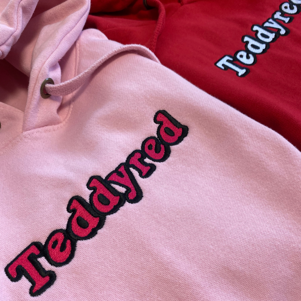Baby Pink Icons embroidered hoodie