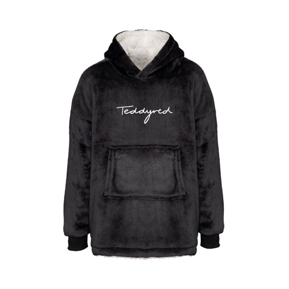 Black Oversized Sherpa Hoodie