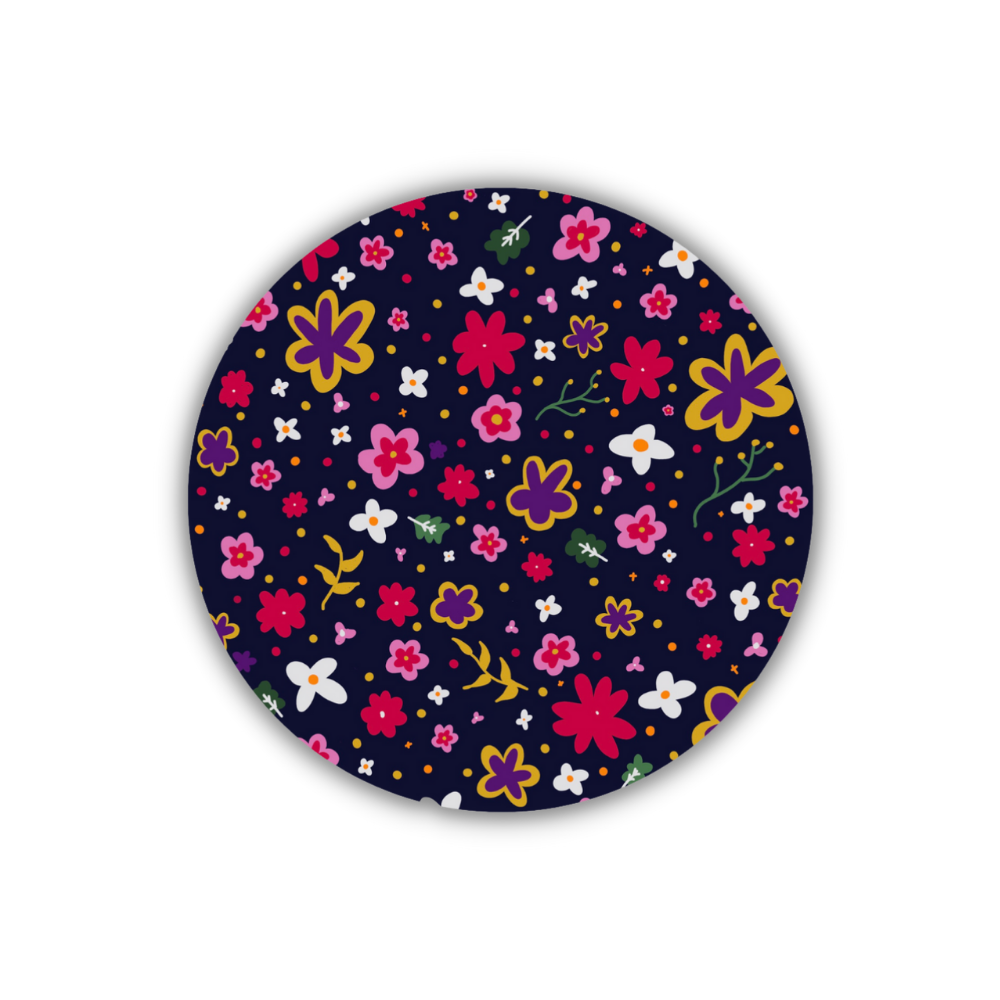 Dark Floral Button Badge