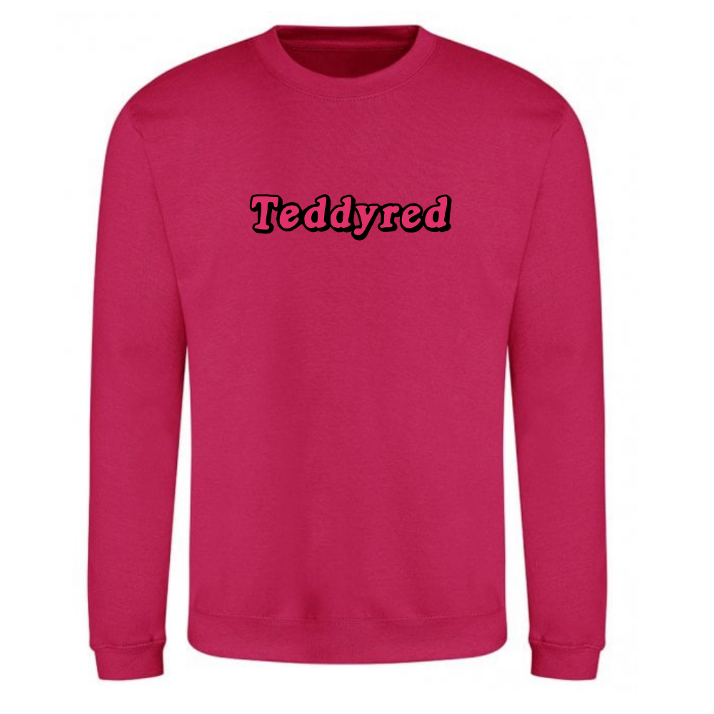 Hot Pink Icons Embroidered Sweatshirt