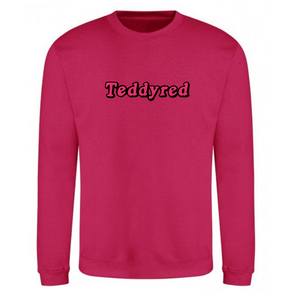 Hot Pink Icons Embroidered Sweatshirt