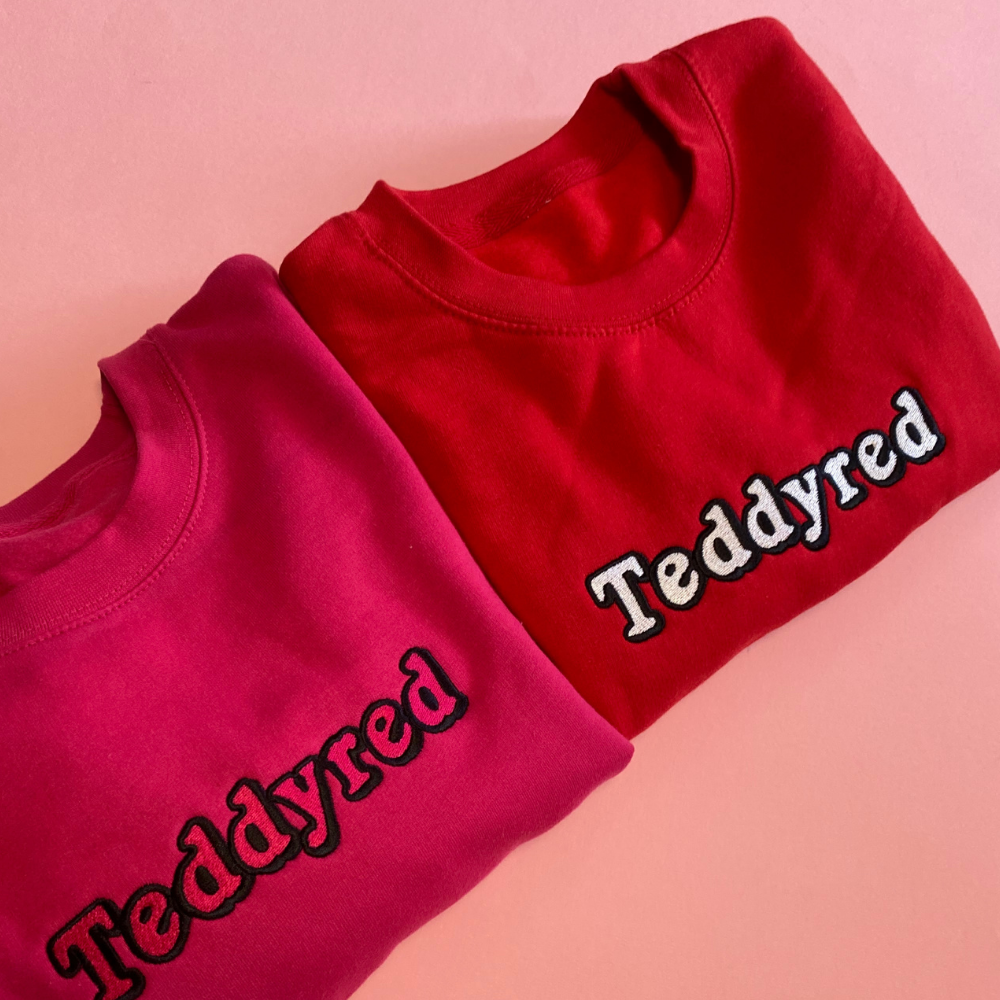 Red Icons Embroidered Sweatshirt