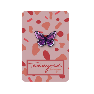 Purple Butterfly Acrylic Pin Badge