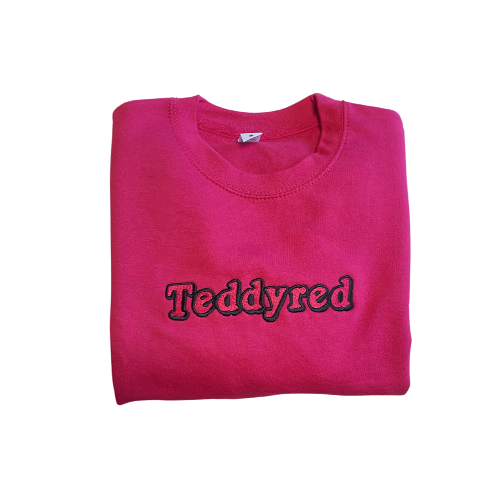 Hot Pink Icons Embroidered Sweatshirt