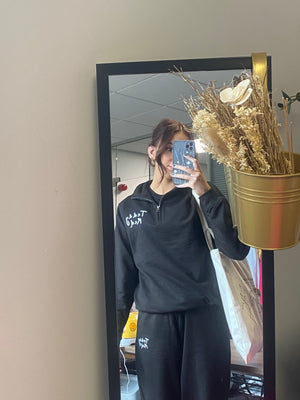 Black Embroidered Joggers