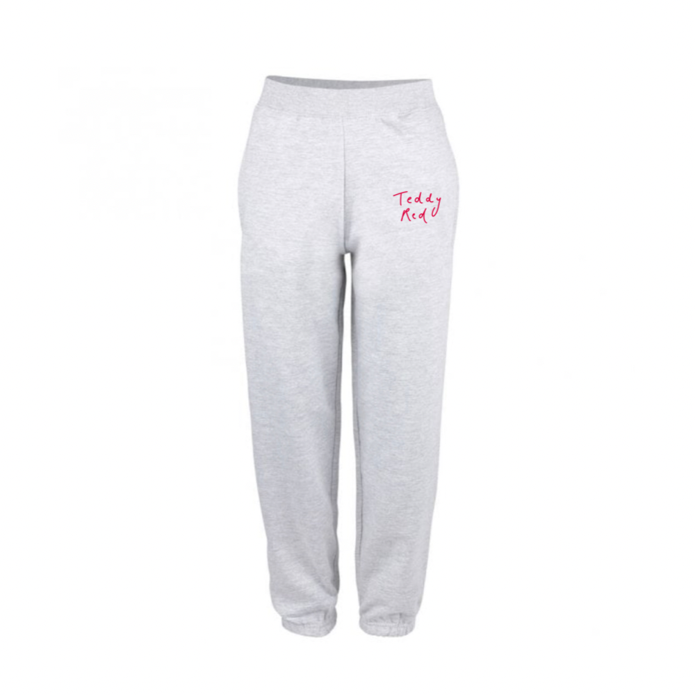 Heather Grey Embroidered Joggers