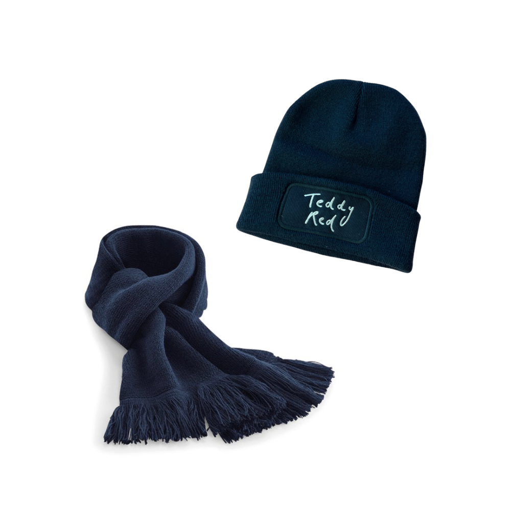 Navy Hat And Scarf Set